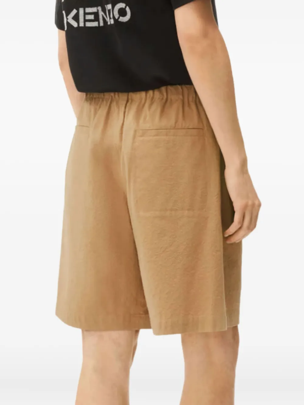 Kenzo Shorts met elastische tailleband en logo Beige
