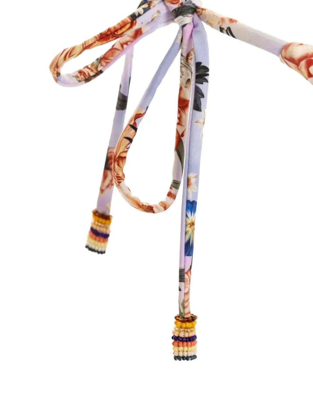 Agua Bendita Alegria Floral-print Beaded-detail Bikini Bottoms In Multi