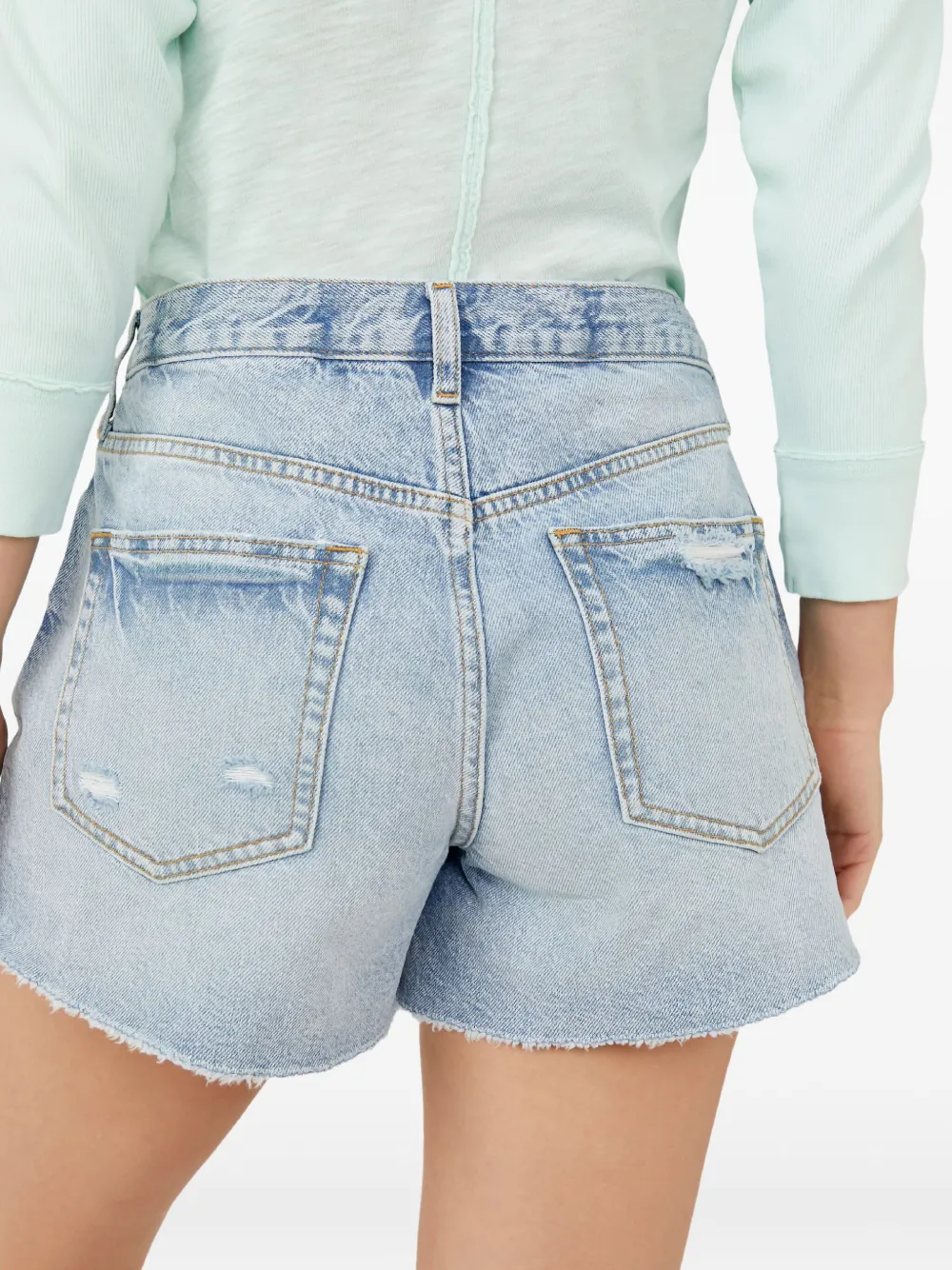 Free People Gerafelde shorts Blauw