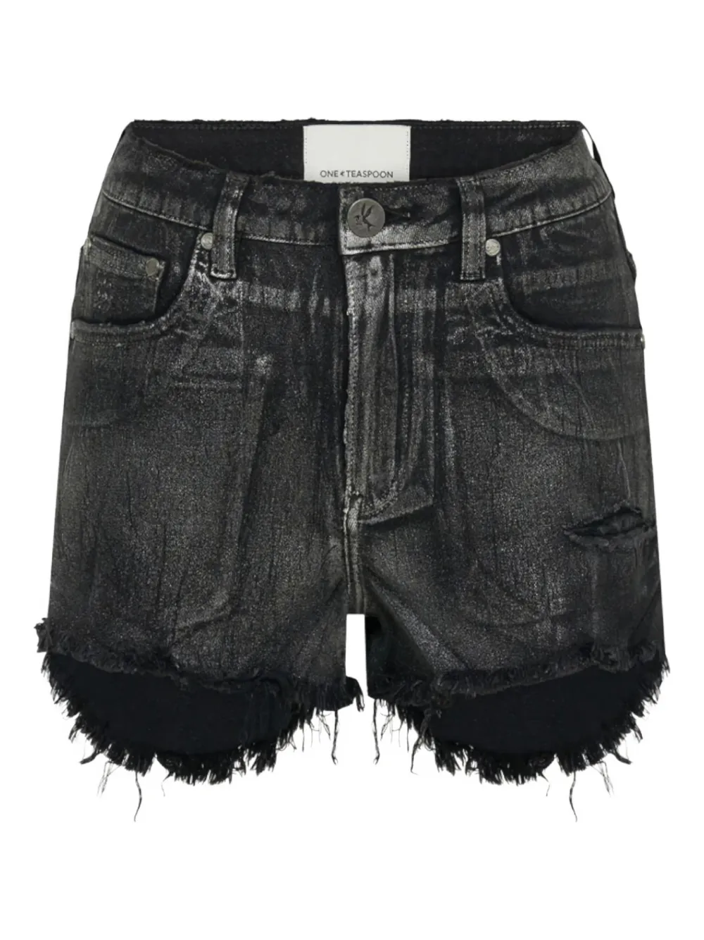One Teaspoon Bonitas frayed denim short shorts - ブラック One Teaspoon Bonitas frayed denim short shorts - ブラック