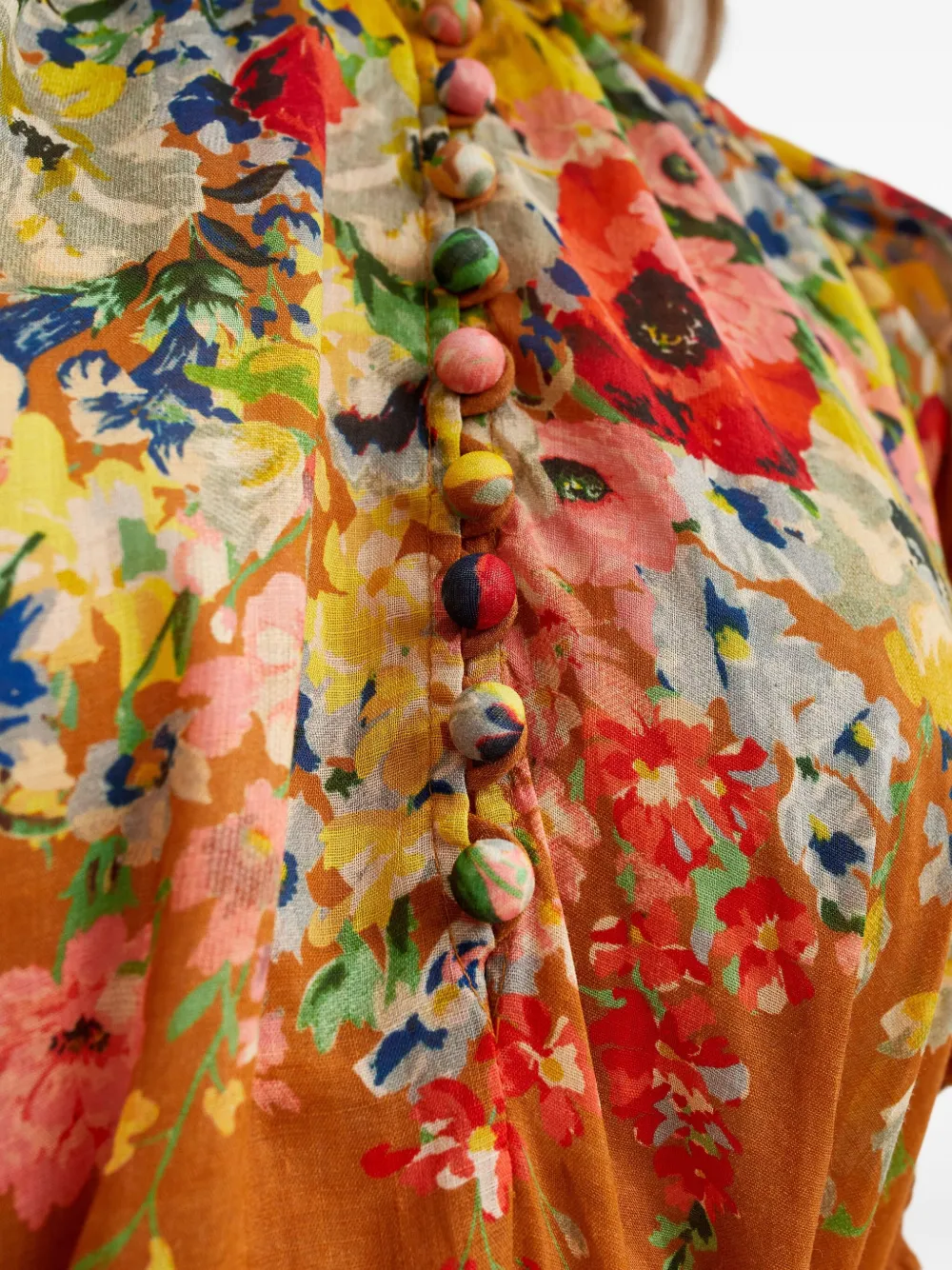 ZIMMERMANN Alight Swing midi-jurk Bruin