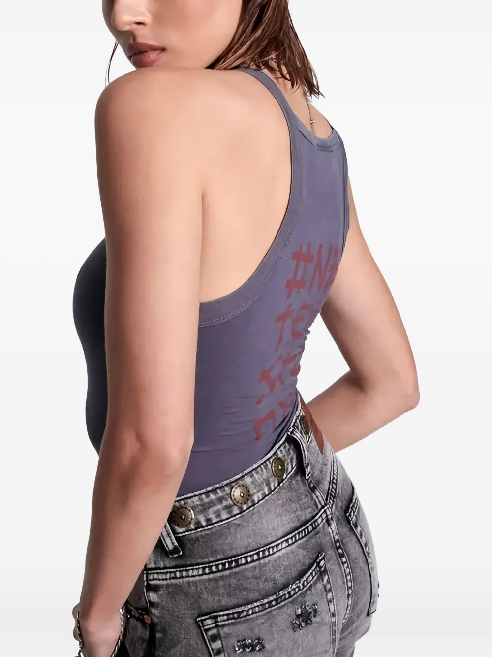  One Teaspoon Bamboo Logo Top - Grey 