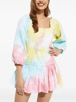 strapless open back dress TILLIE Tiedye Mini DRESS