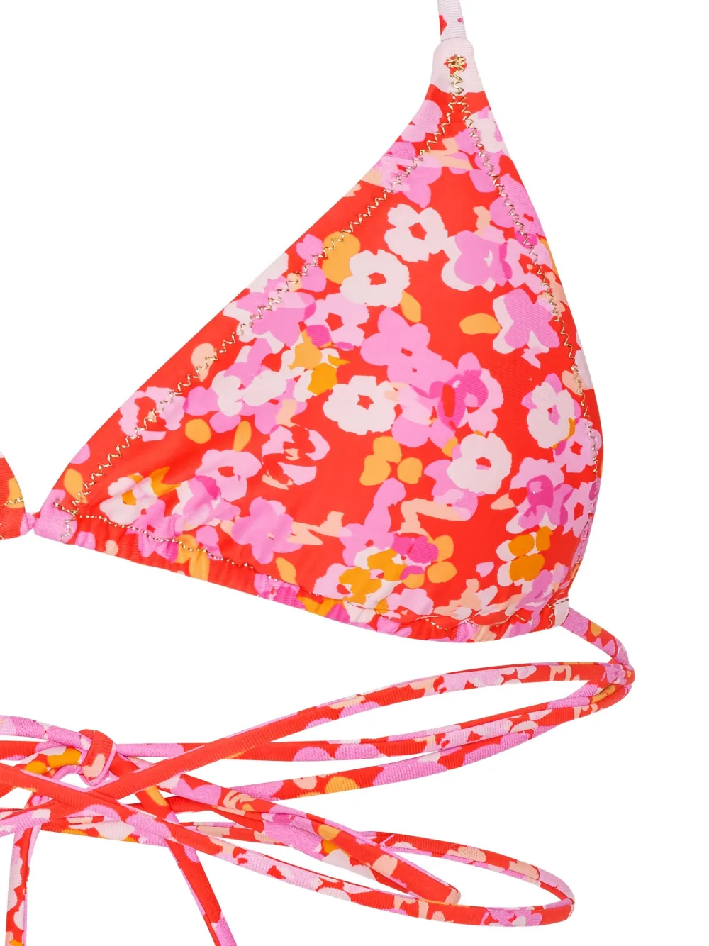 Rotate Birger Christensen X Reina Olga Flower-print Wrap Bikini In Red
