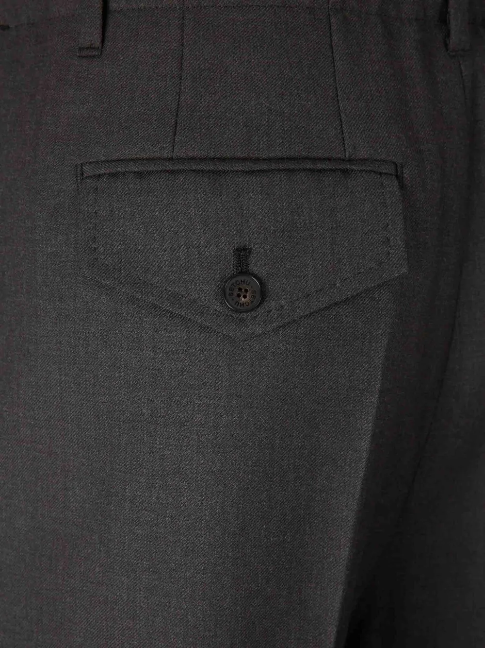 Setchu Broek met riemlussen en zak Grijs