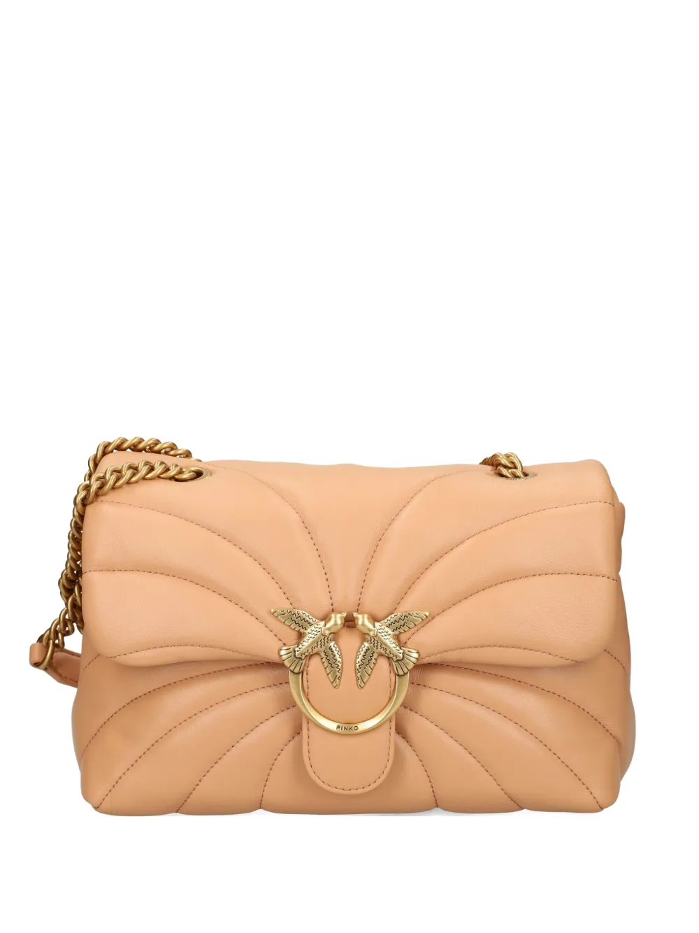 Pinko Small Love Puff Chain-strap Shoulder Bag In Neutral