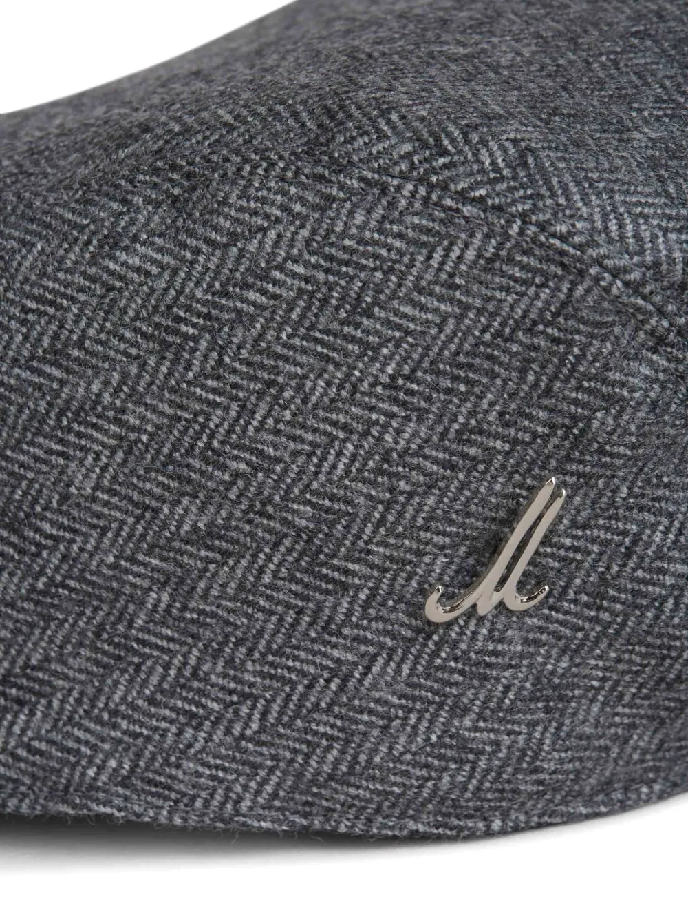 Muhlbauer James Herringbone-pattern Beret In Gray