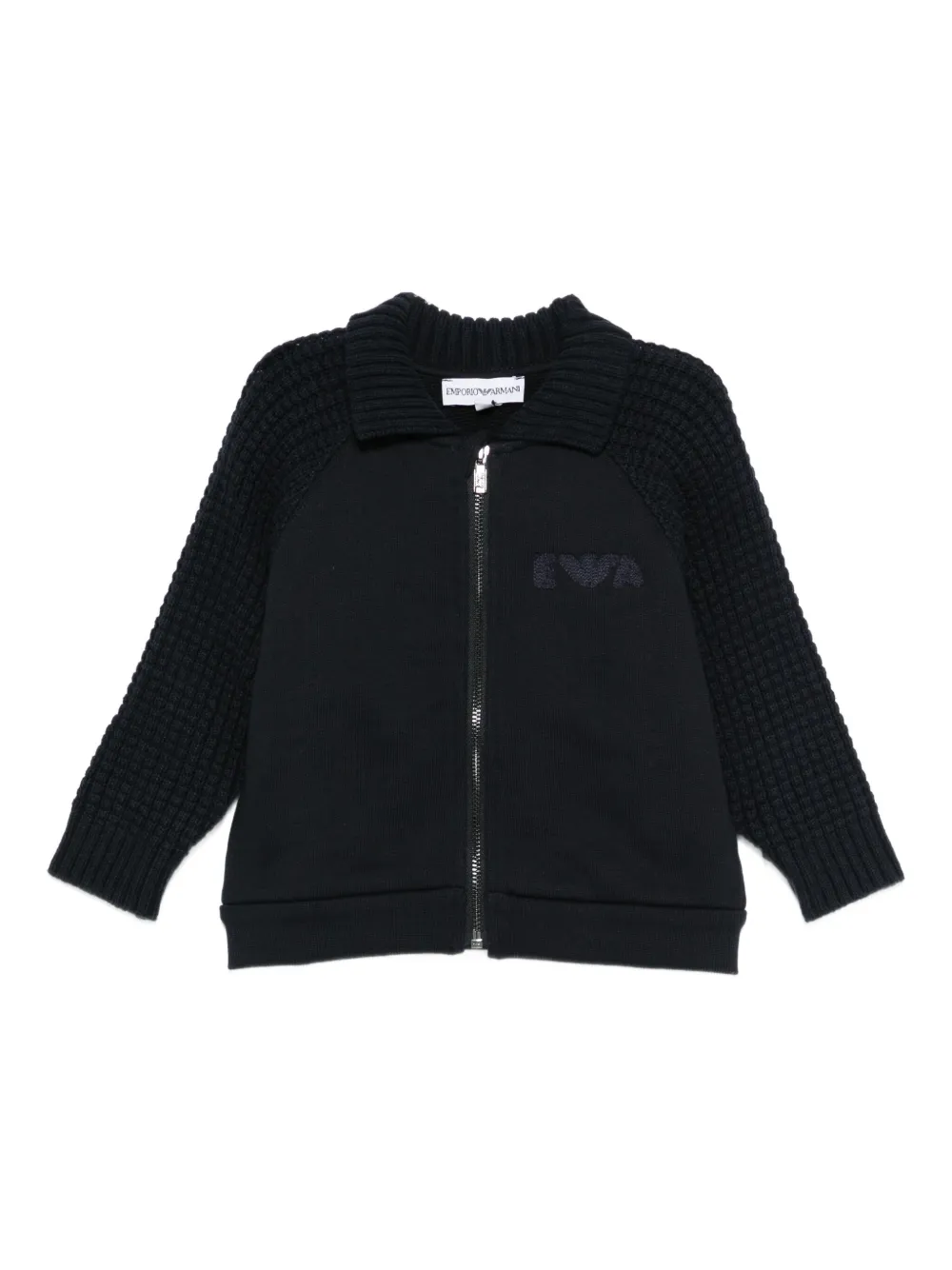 Emporio Armani Kids textured logo sweatshirt - Blu