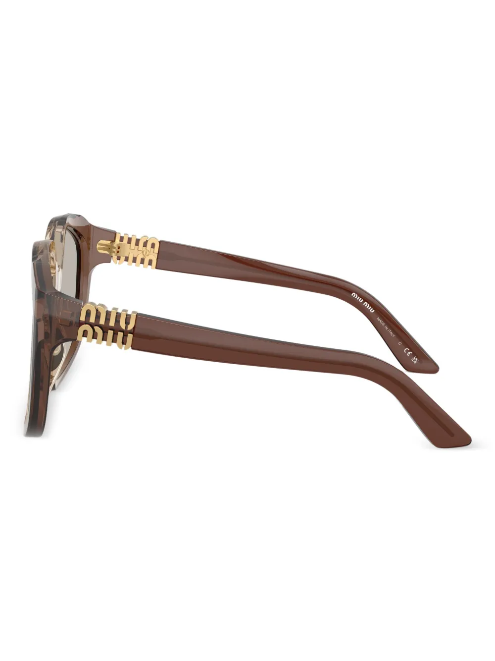 Miu Eyewear Zonnebril met oversized montuur Bruin