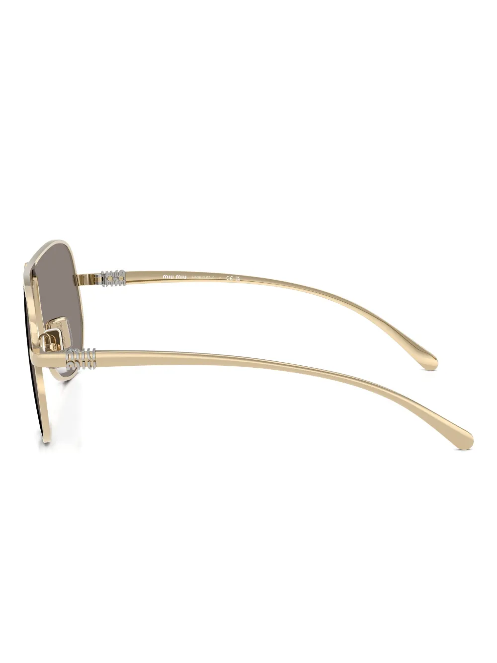 Miu Eyewear Zonnebril met piloten montuur Goud