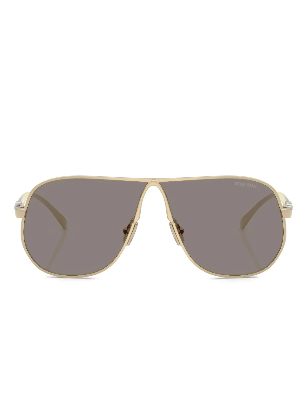 Miu Miu Eyewear نظارة شمس بإطار بايلوت | ذهبي | Image 1