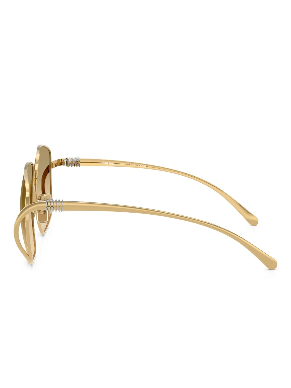 Miu Eyewear Zonnebril met vierkant montuur Goud