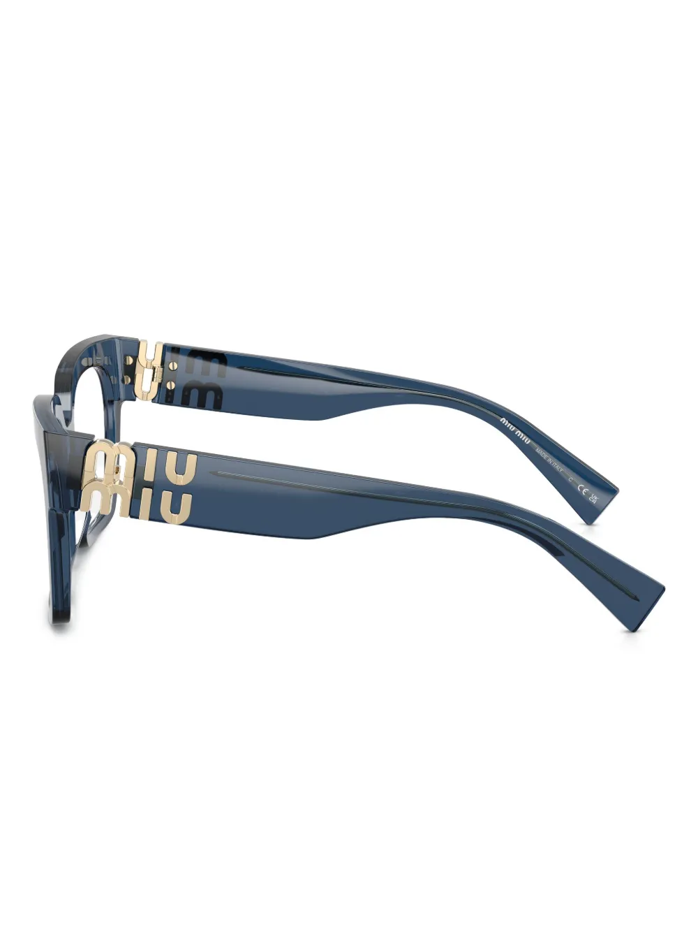 Miu Eyewear Bril met vierkant montuur Blauw
