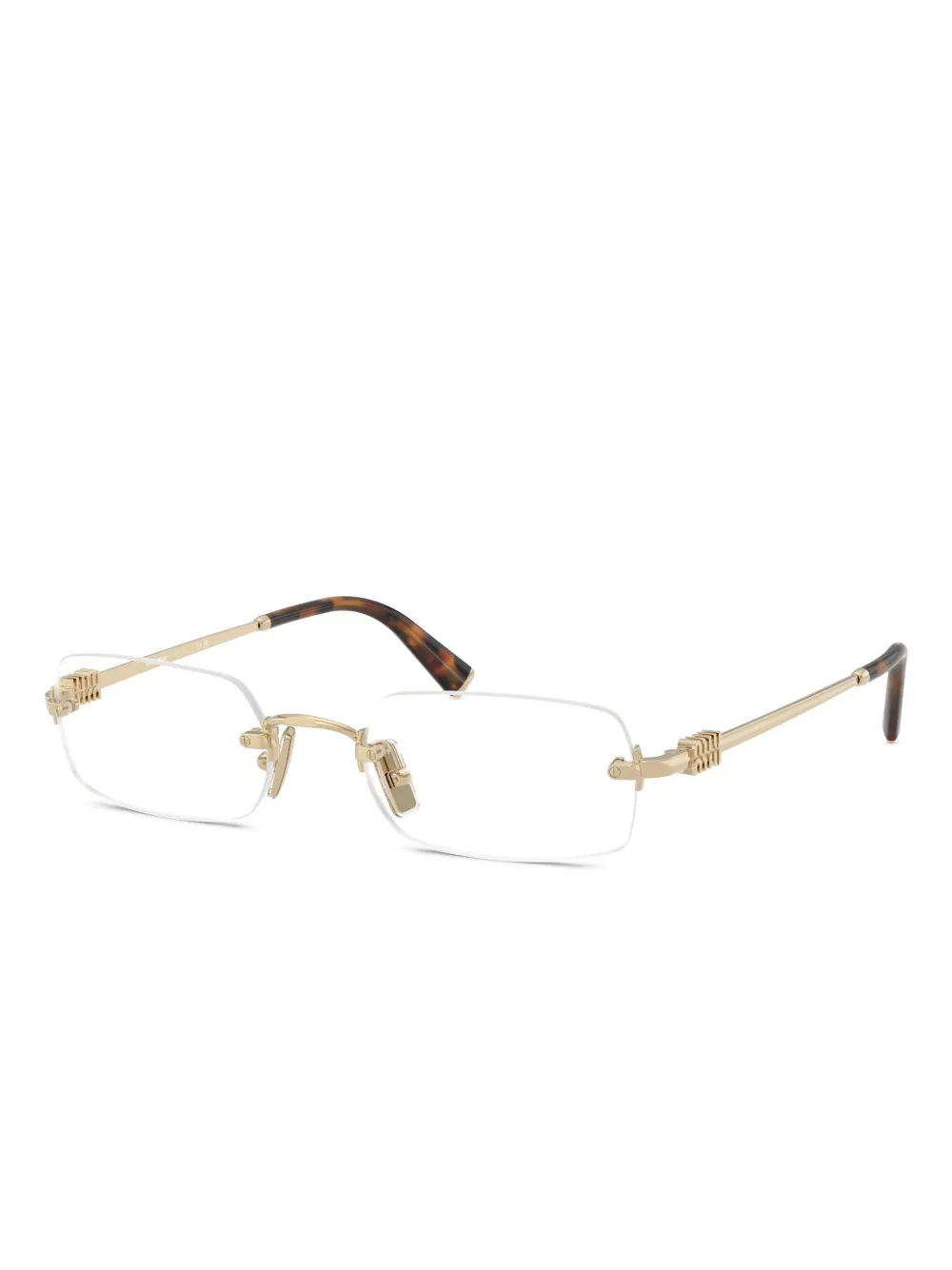 Miu Miu Eyewear rectangle-frame glasses | Gold | Image 1