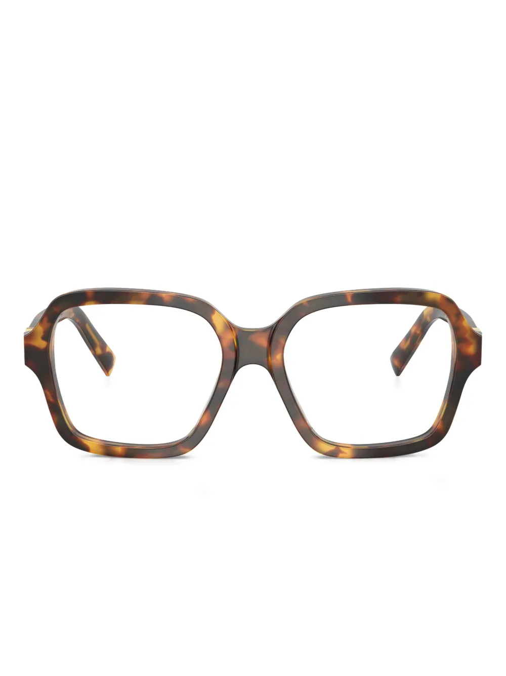 Miu Miu Eyewear tortoiseshell-pattern square-frame glasses | Brown | Image 1