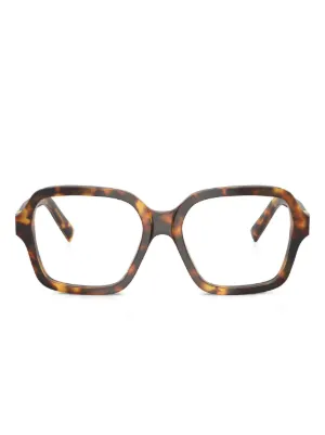 Miu Miu Eyewear MU11XV スクエア眼鏡フレーム | ブラウン | FARFETCH JP