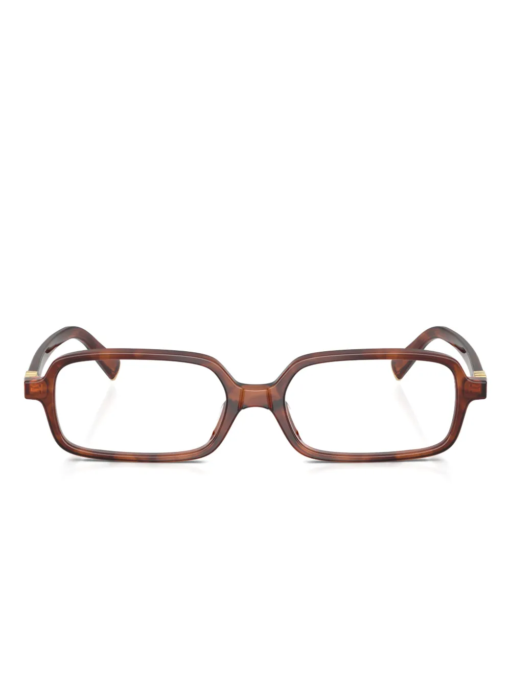 Miu Miu Eyewear tortoiseshell-pattern rectangle-frame glasses | brun | Image 1