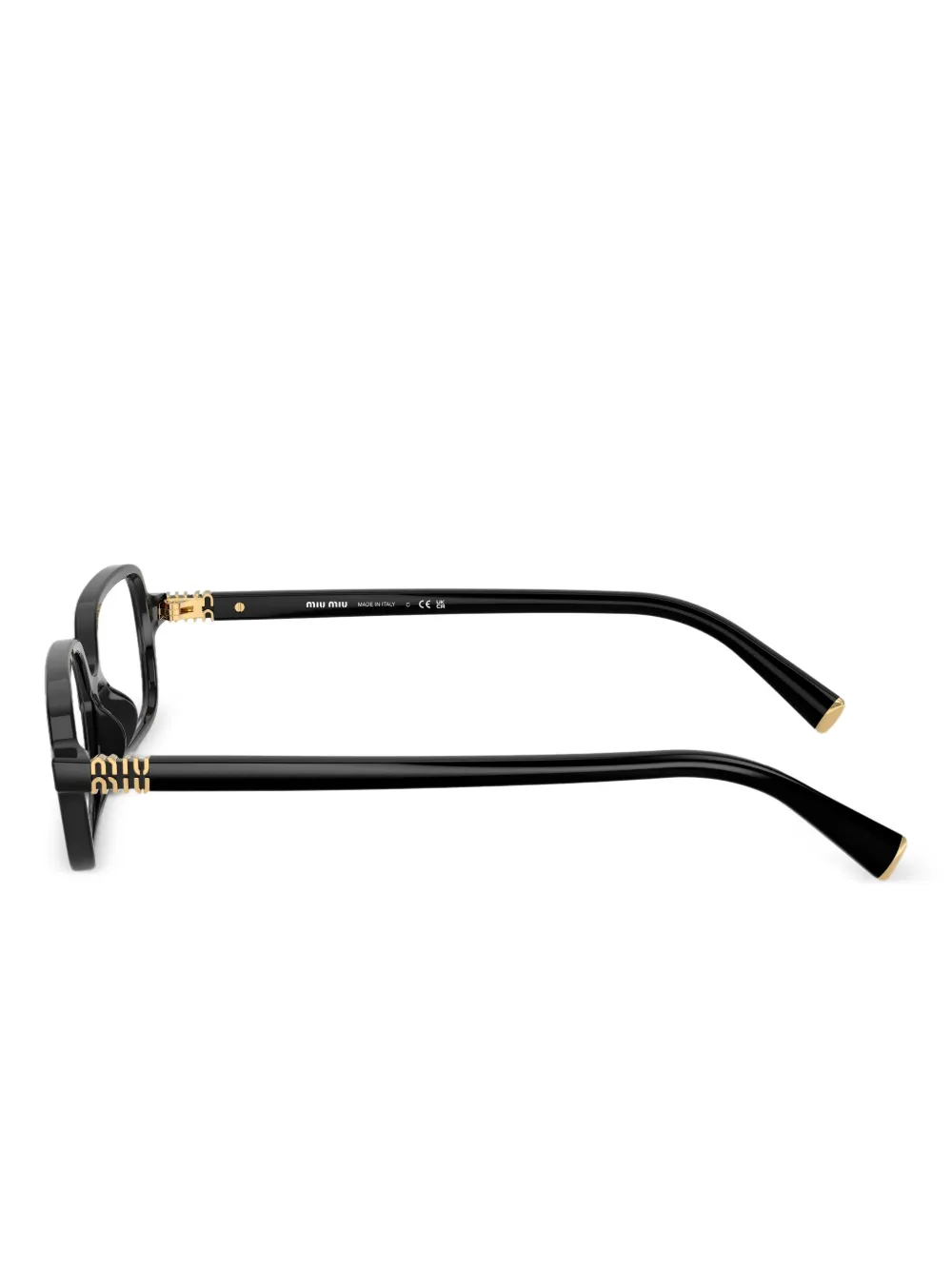 Miu Eyewear Bril met rechthoekig montuur Zwart