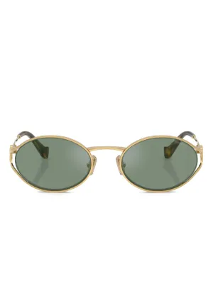 Miu Miu Eyewear ジオメトリックフレーム サングラス | ゴールドトーン