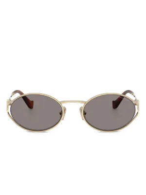 Miu Miu Eyewear オーバルフレーム サングラス | ゴールドトーン