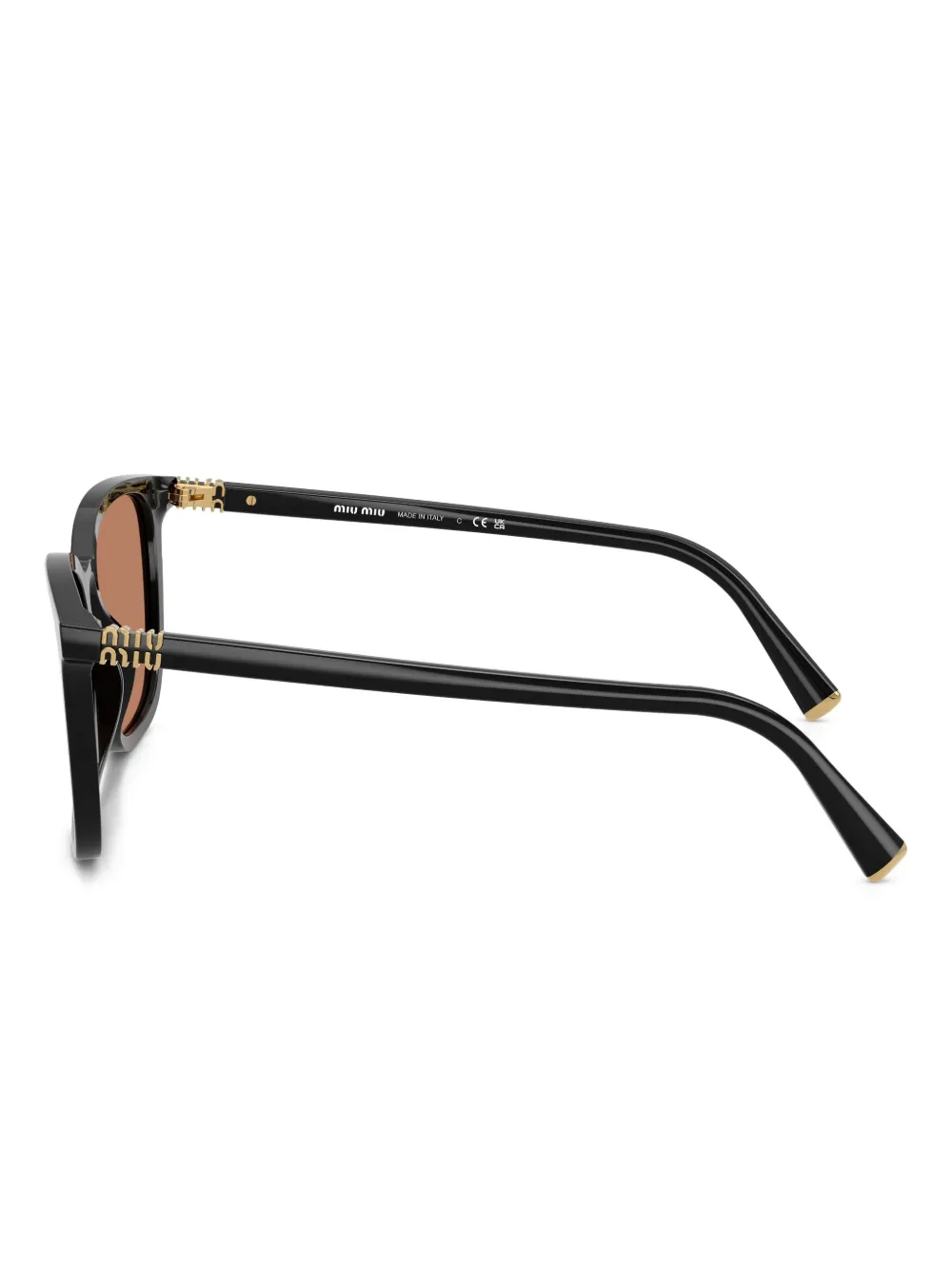 Miu Eyewear Zonnebril met vierkant montuur Zwart