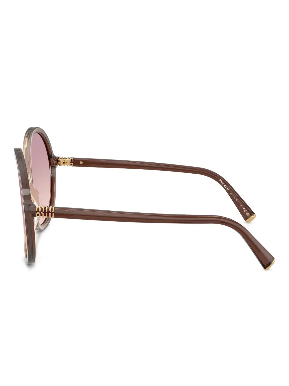 Miu Eyewear Zonnebril met rond montuur Beige