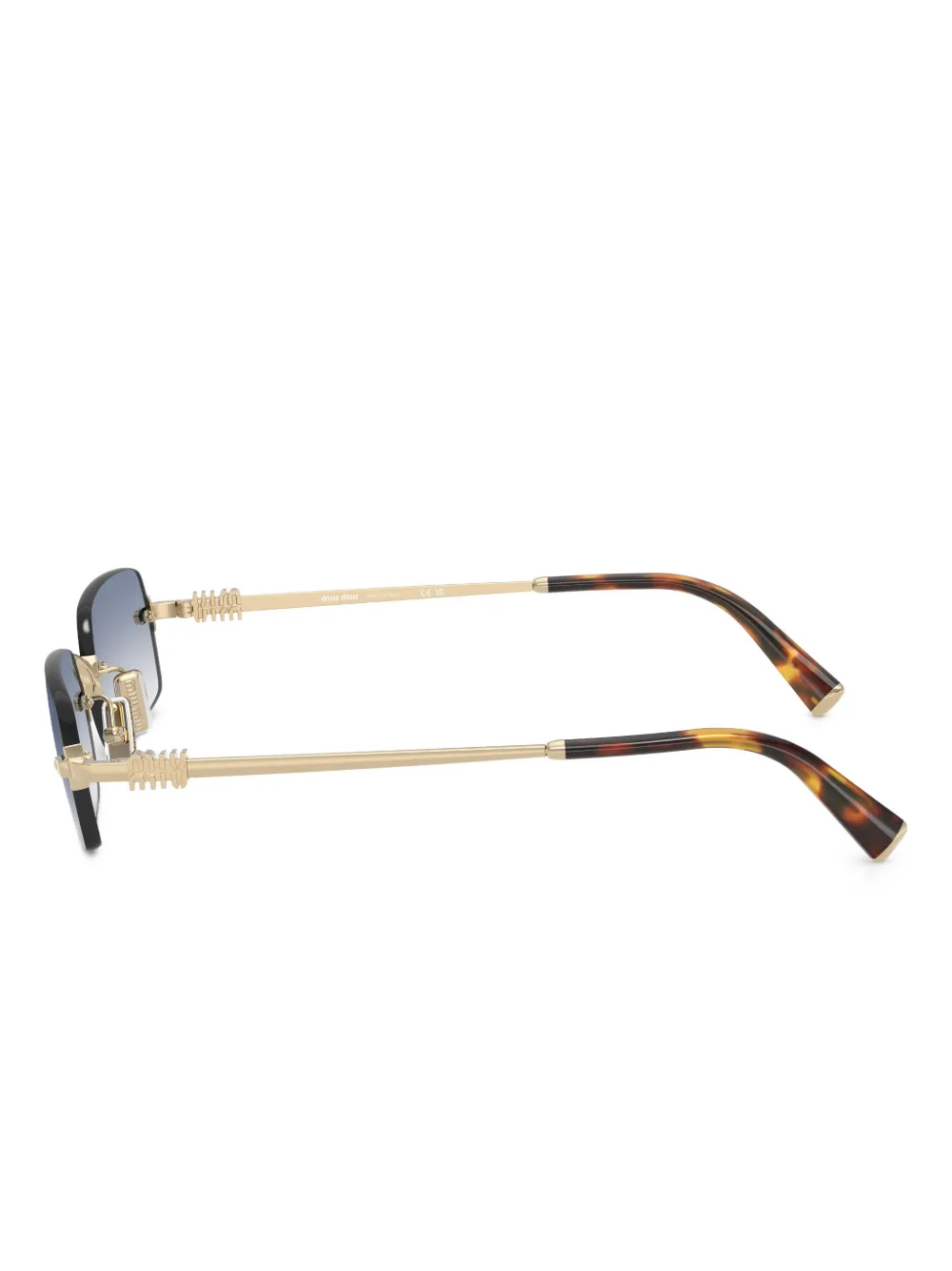 Miu Miu Rectangle-frame Sunglasses In Black