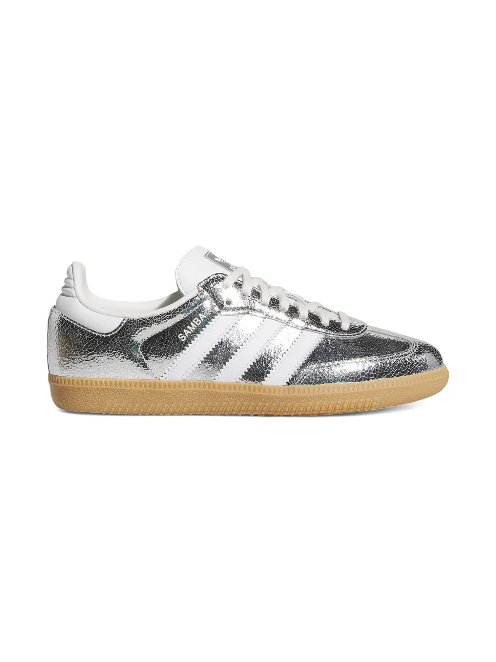Adidas Kids Samba OG cracked-leather sneakers - Zilver