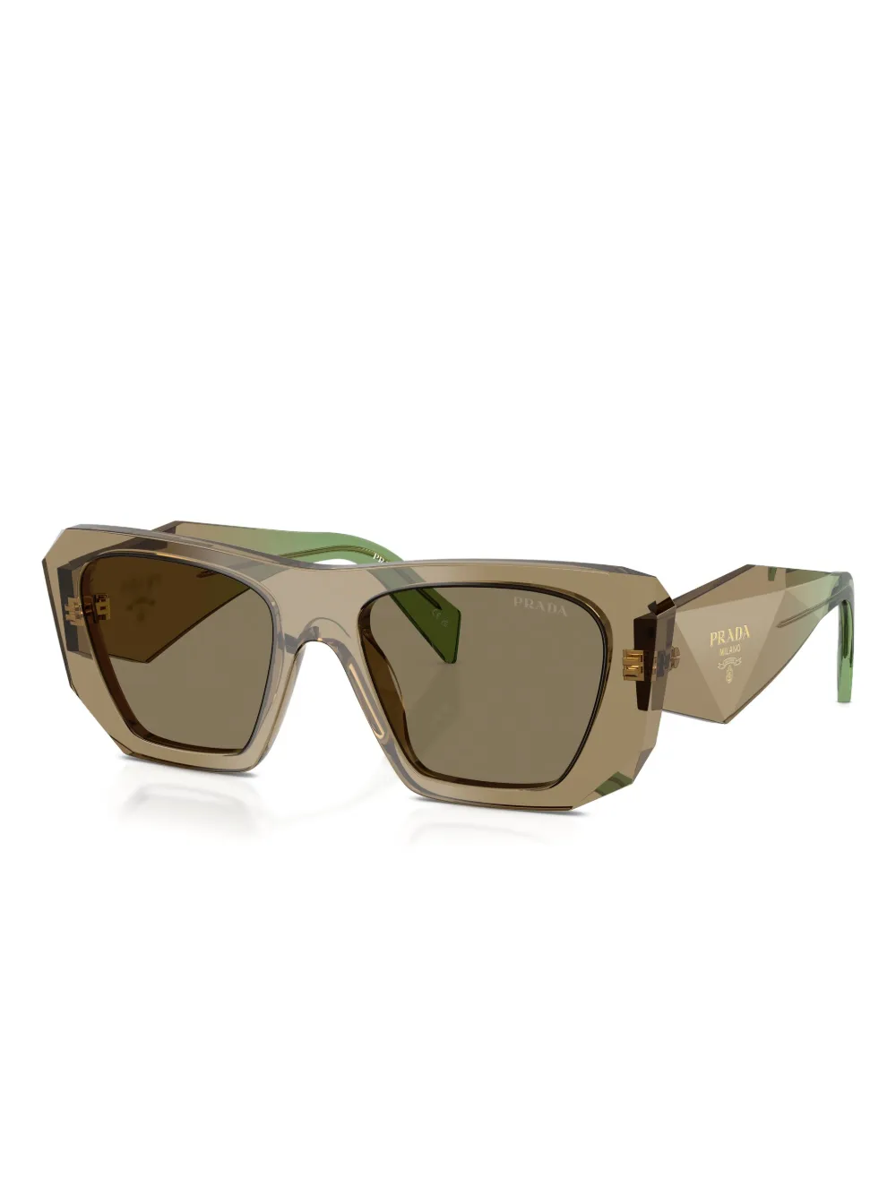 Prada Eyewear Symbole geometric-frame sunglasses - Bruin