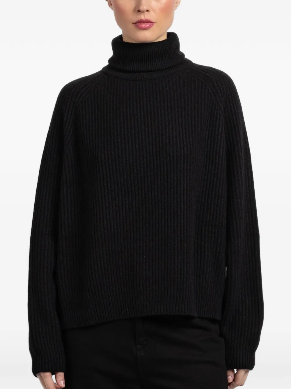Dusan roll-neck ribbed sweater - Nero
