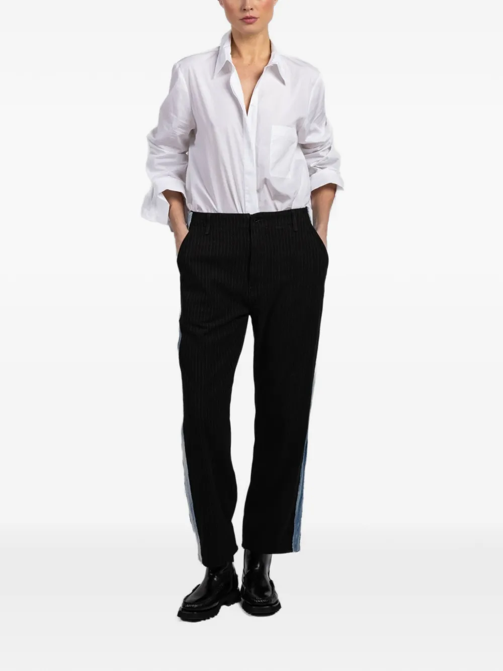 ASKK NY Tomboy pinstripe panel trousers - Zwart