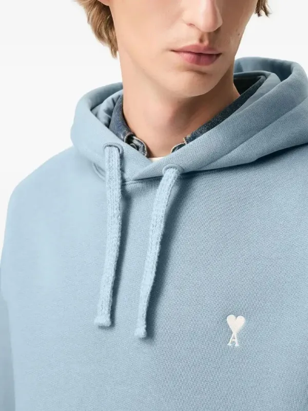 AMI Paris Holiday Capsule Drawstring Hoodie | Blue | FARFETCH