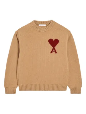 AMI Paris Holiday Capsule Intarsia Sweater | Neutrals | FARFETCH AMI Paris Holiday Capsule Intarsia Sweater | Neutrals | FARFETCH
