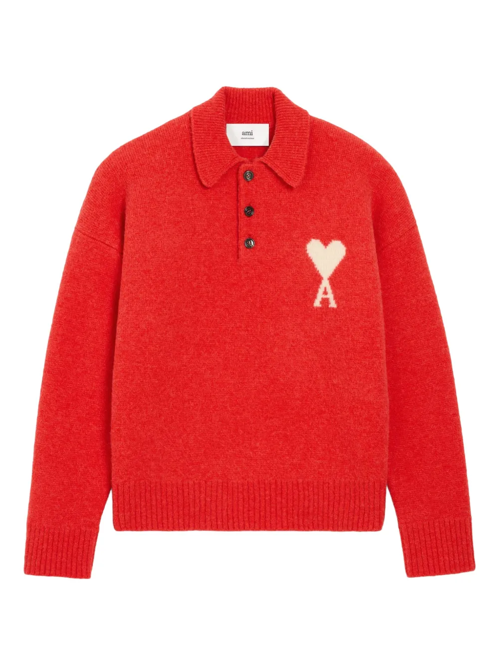 AMI Paris Maglione Ami de Coeur a polo - Rosso