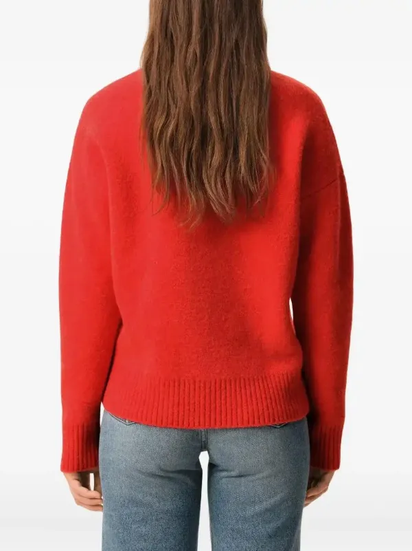 AMI Paris Holiday Capsule Intarsia Polo Sweater | Red | FARFETCH