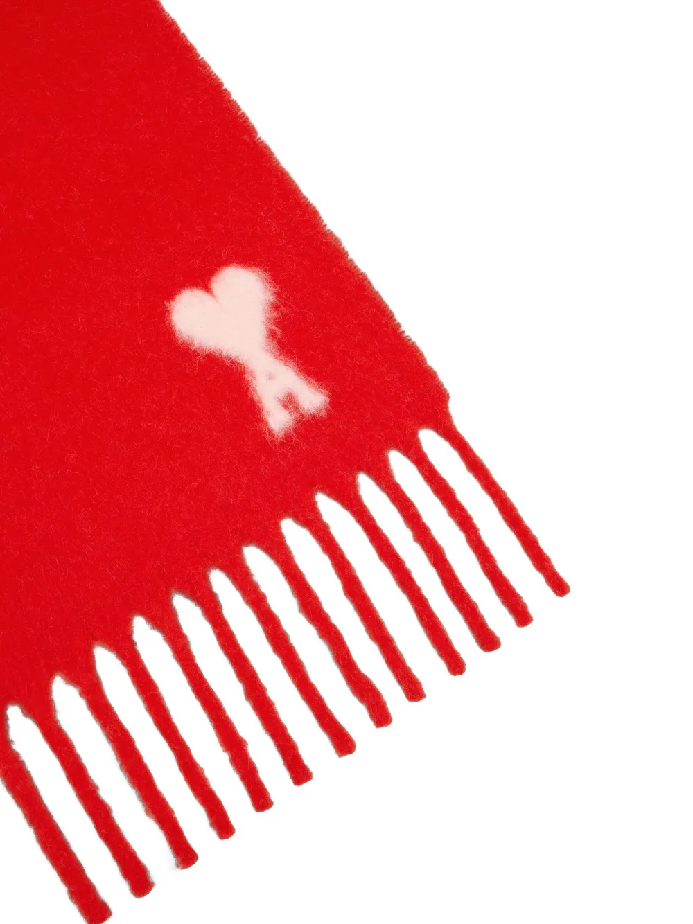 Ami Alexandre Mattiussi Red Alpaca Ami De Coeur Scarf Red In Red