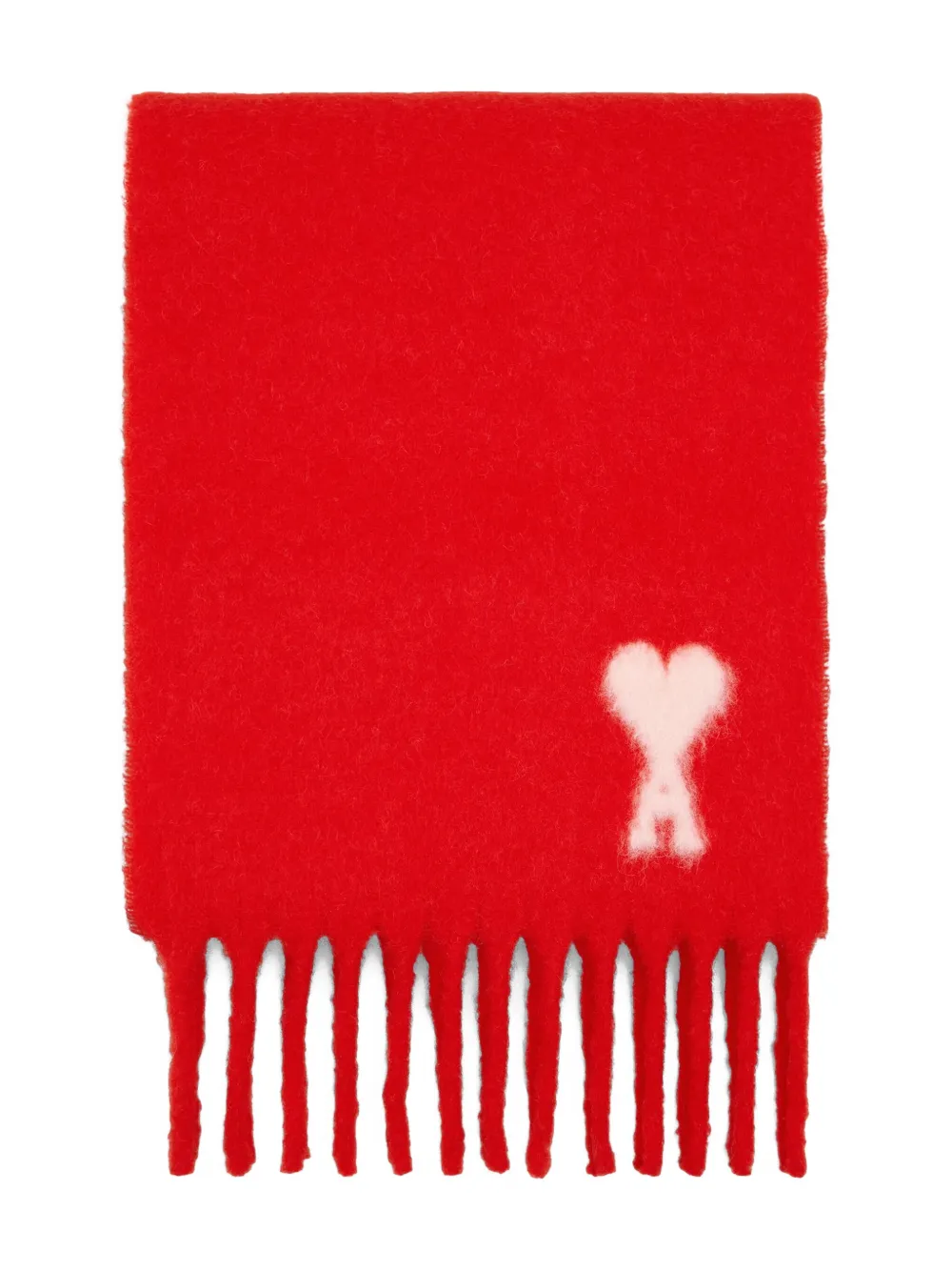 Ami Alexandre Mattiussi Red Alpaca Ami De Coeur Scarf Red In Red