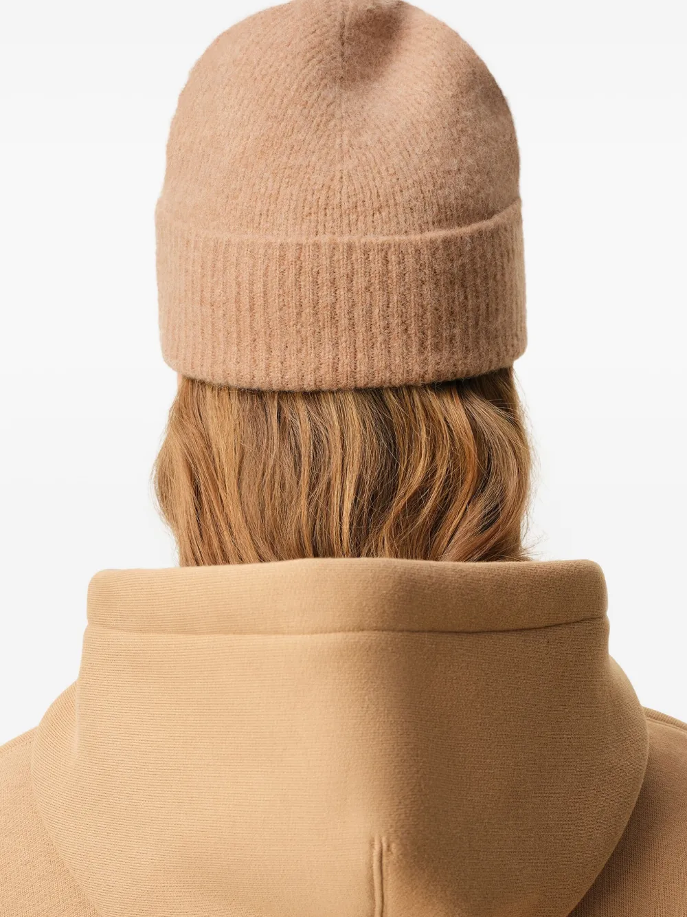 AMI Paris Ami de Coeur gebreide muts Beige