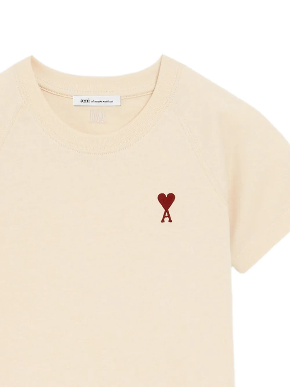 Ami Alexandre Mattiussi Ami De Coeur Embroidered T-shirt In Neutral