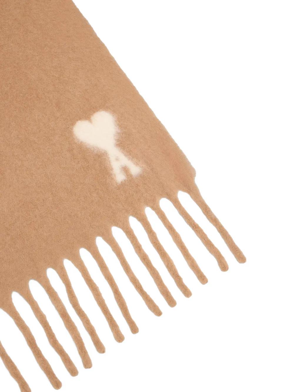 Ami Alexandre Mattiussi Brown Alpaca Ami De Coeur Scarf Brown In Brown