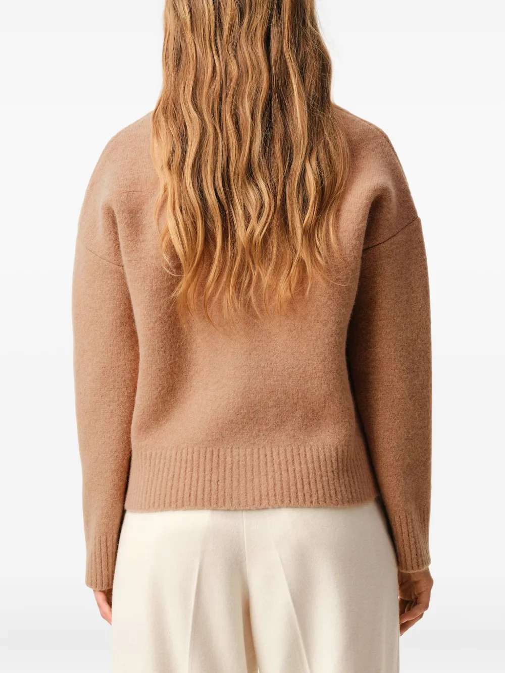 Ami Alexandre Mattiussi Brown Alpaca Ami De Coeur Cardigan Brown In Nude