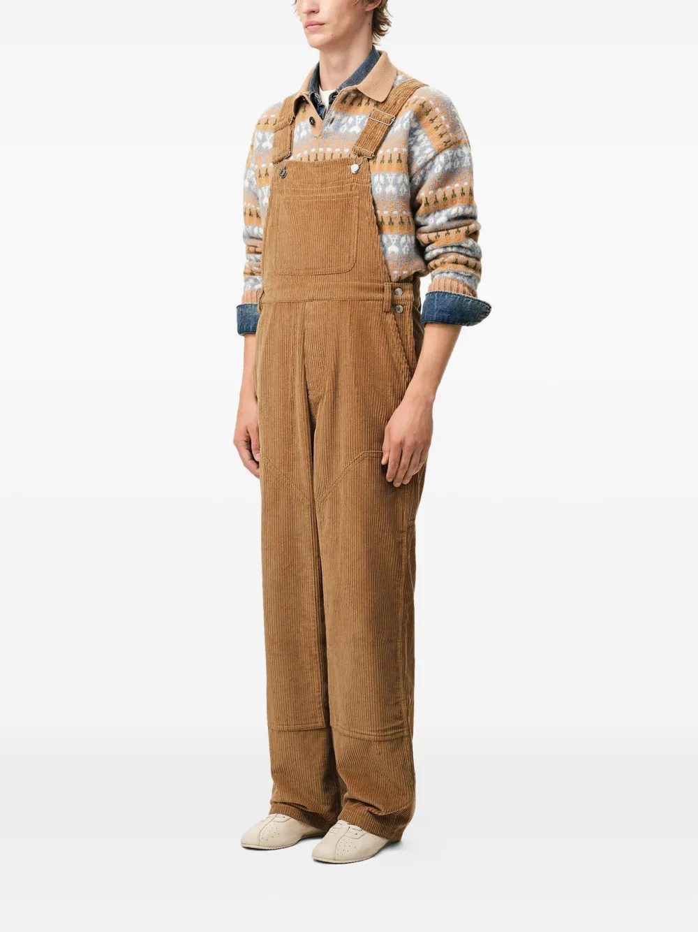 AMI Paris Ribfluwelen overall Bruin