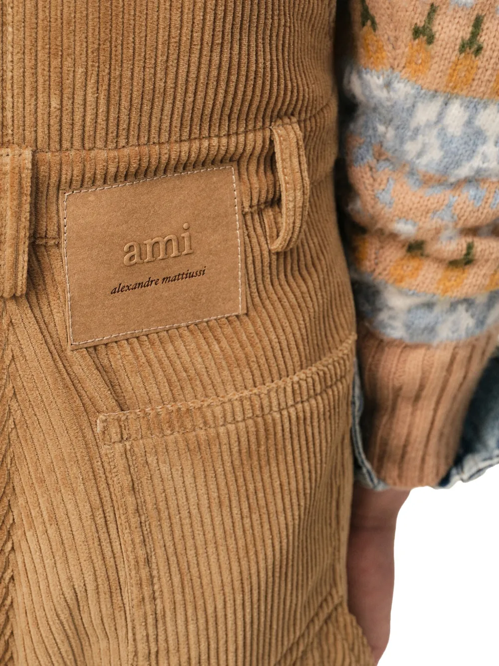 AMI Paris Ribfluwelen overall Bruin