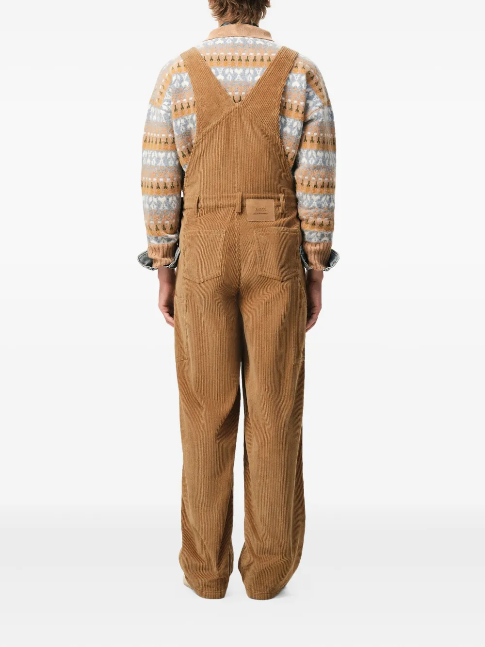 AMI Paris Ribfluwelen overall Bruin