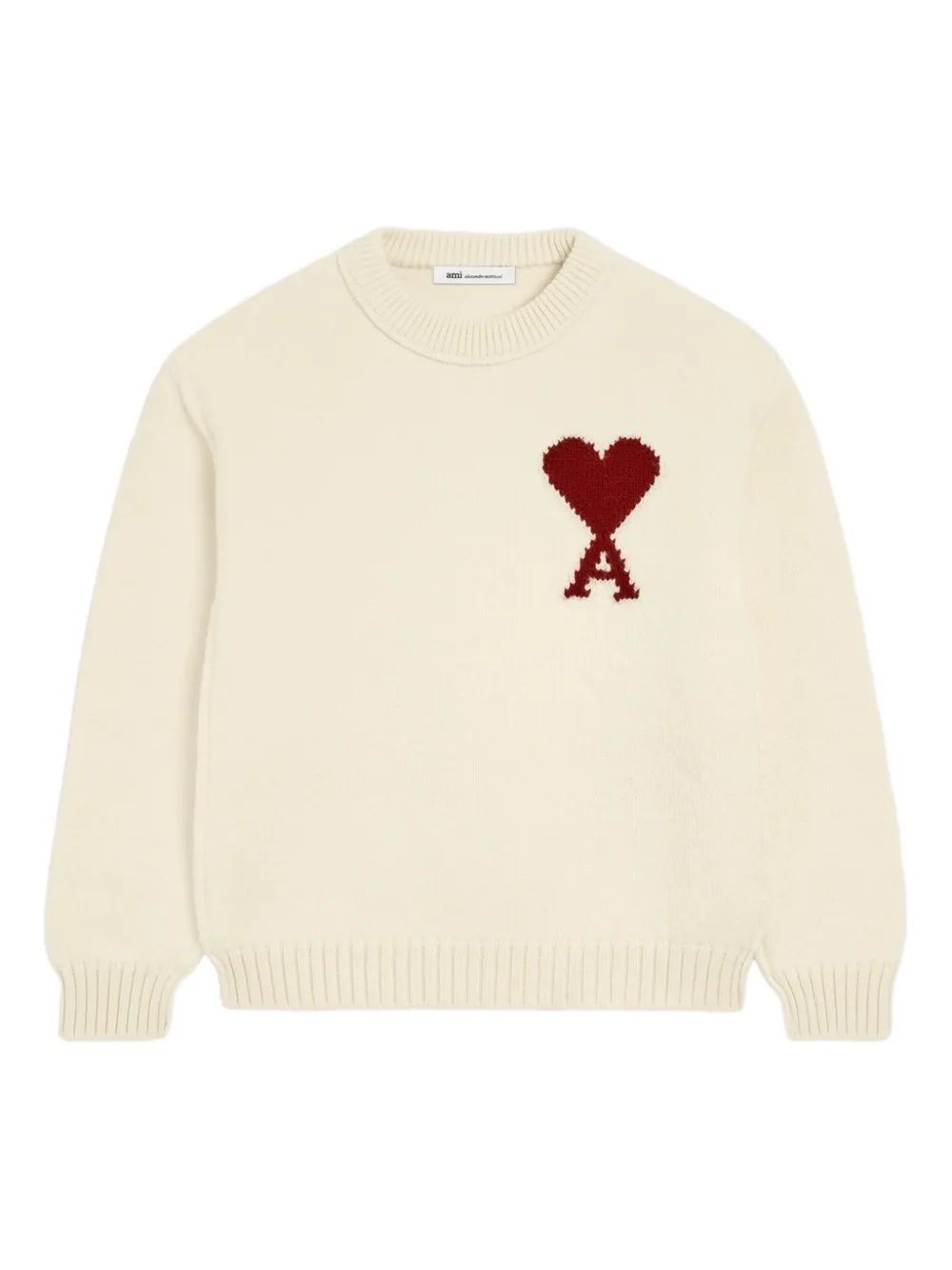 AMI Paris Ami de Coeur-intarsia sweater | White | Image 1