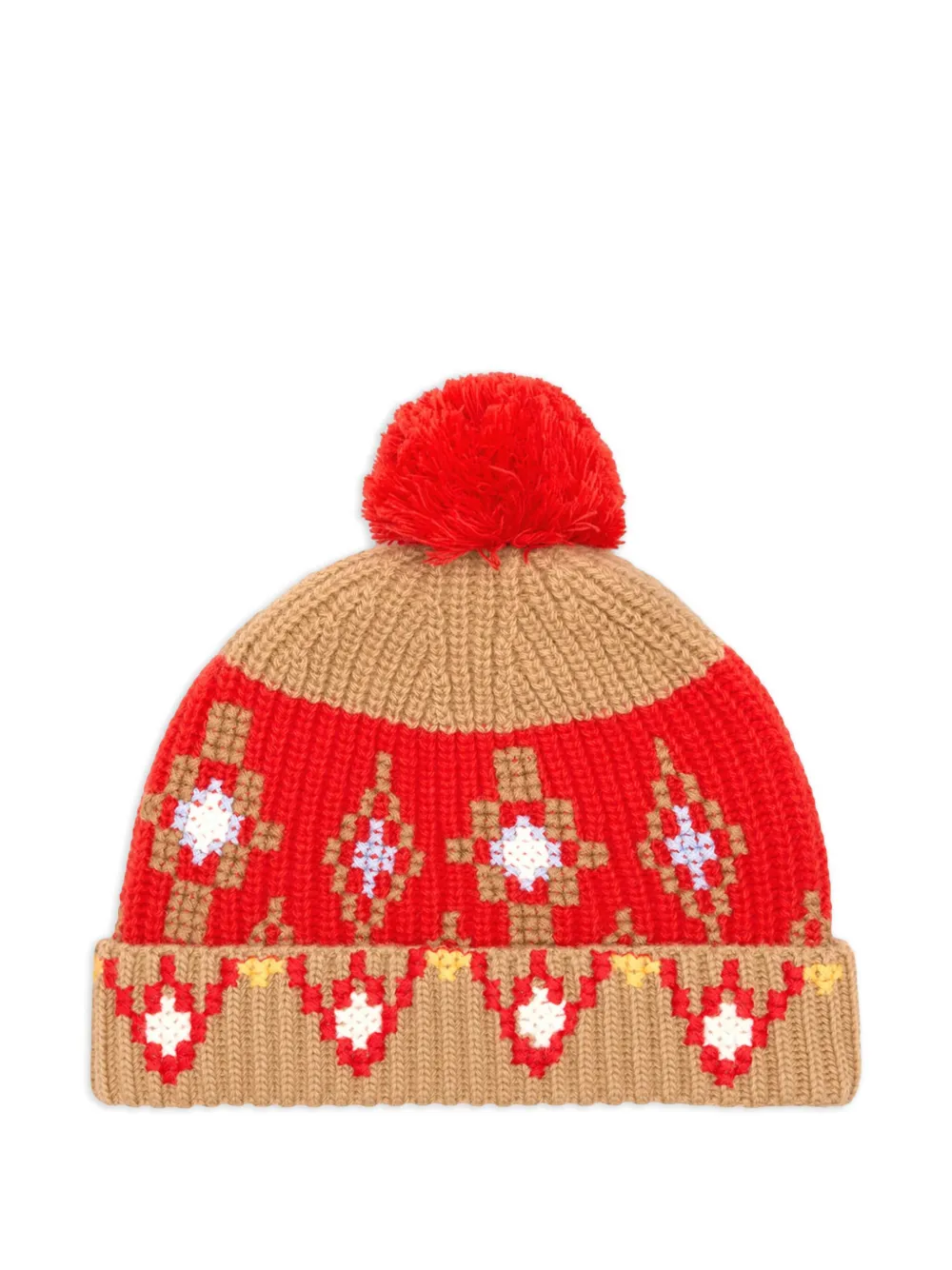 AMI Paris cross-stitch pompom beanie | Boys knitted hats | Image 2