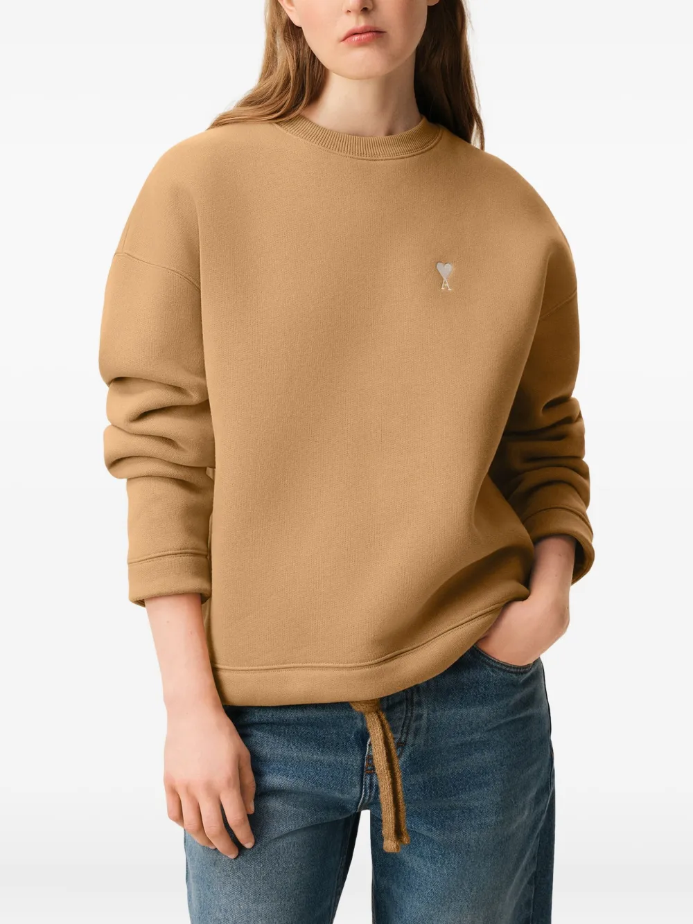 AMI Paris Sweater met trekkoord Beige