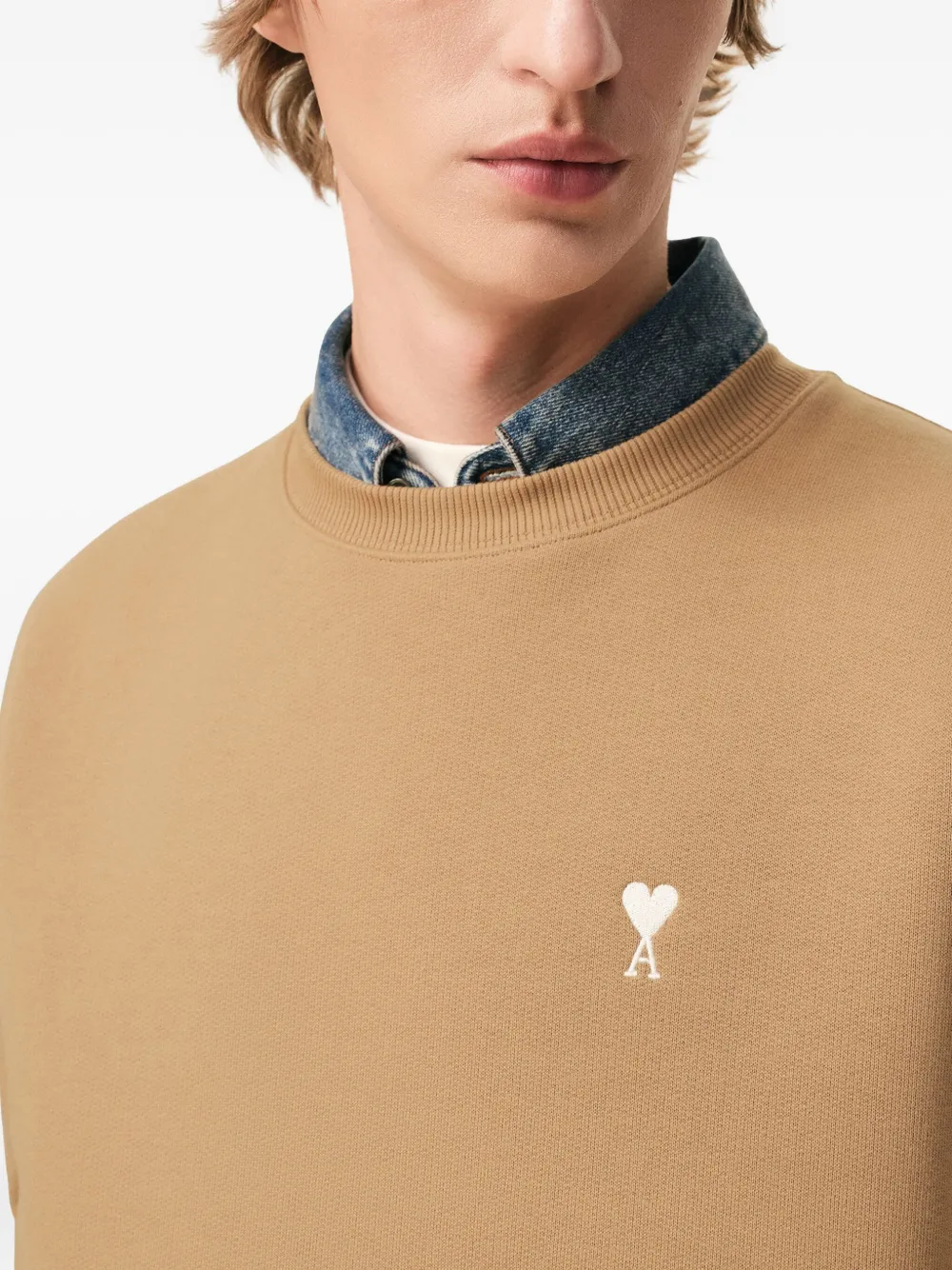 AMI Paris Sweater met trekkoord Beige