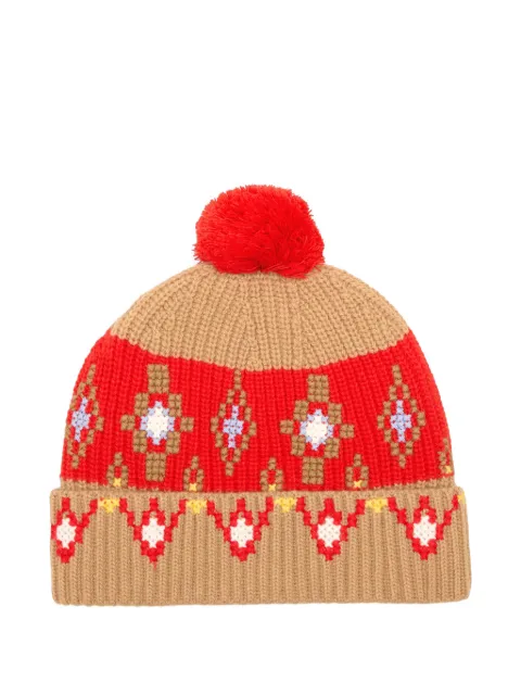 AMI Paris cross-stitch pompom wool beanie