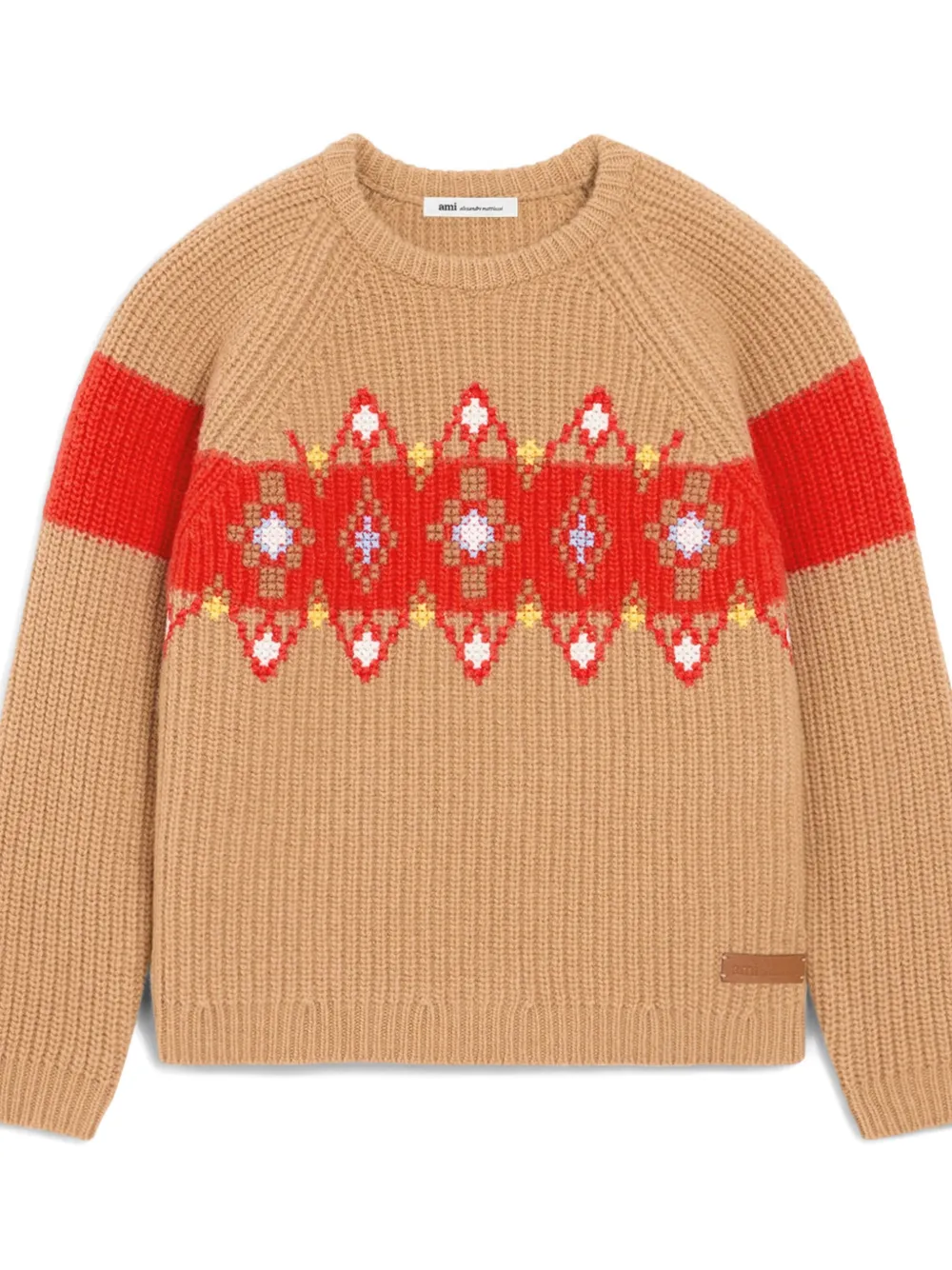AMI Paris cross-stitch wool sweater | Girls Jumpers & Knitwear | Image 2
